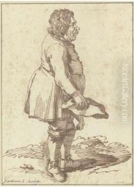 Caricature Of The Gardener At The Villa Sacchetti by Pier Leone Ghezzi