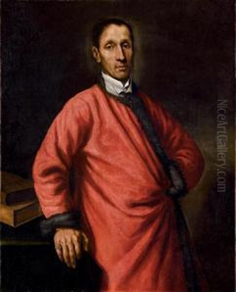 Ritratto Di Uomo In Veste Rossa Oil Painting by Vittore Ghislandi