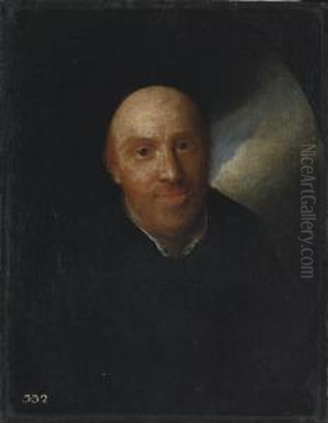 Portrait Of A Cleric, Bust-length Oil Painting by Vittore Ghislandi