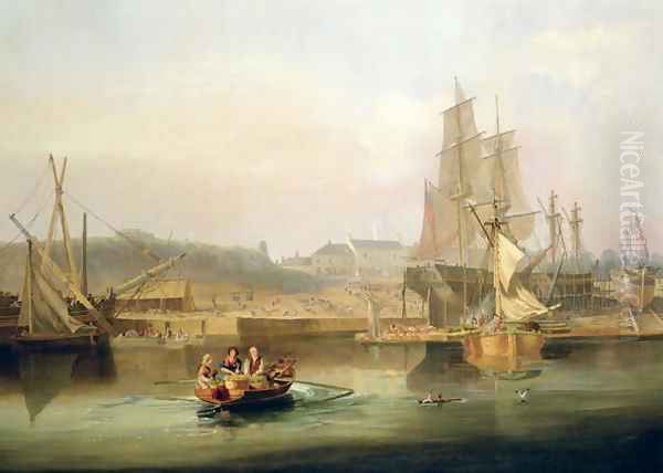 The Shipyard at Hessle Cliff, 1820 Oil Painting by James Wilson Carmichael