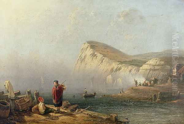 Beachy Head, 1850 Oil Painting by James Wilson Carmichael