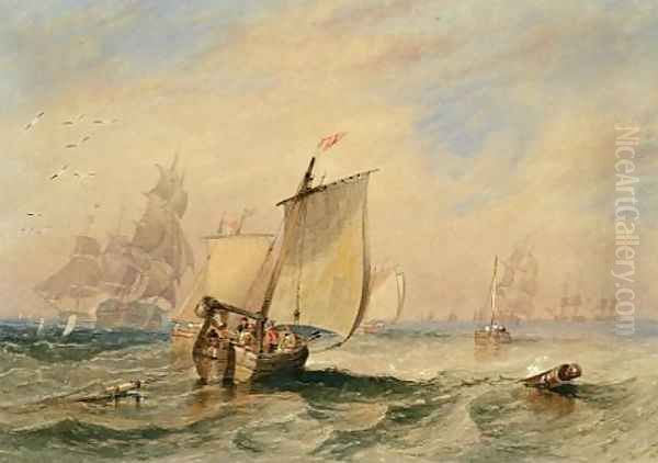 Shipping in choppy seas 1838 by James Wilson Carmichael