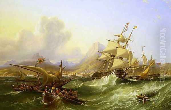 Off the Turkish Coast 1854 Oil Painting by James Wilson Carmichael