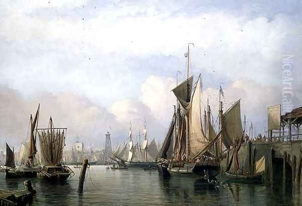 Billingsgate Wharf, 1852 Oil Painting by James Wilson Carmichael