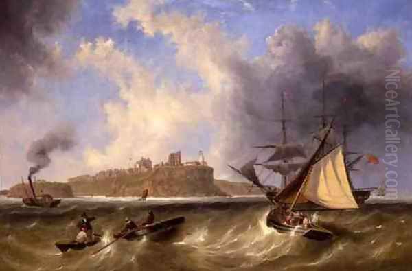 Sea View Of Tynemouth Haven Oil Painting by James Wilson Carmichael