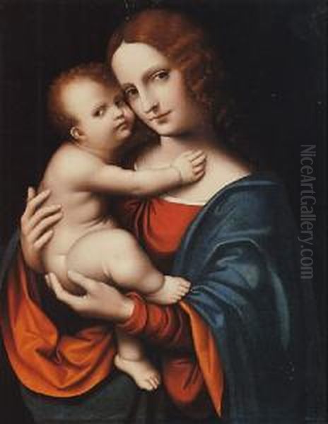 Madonna Embracing The Christ Child Oil Painting by Giampietrino