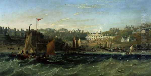 Bournemouth From the Sea, 1861 Oil Painting by James Wilson Carmichael