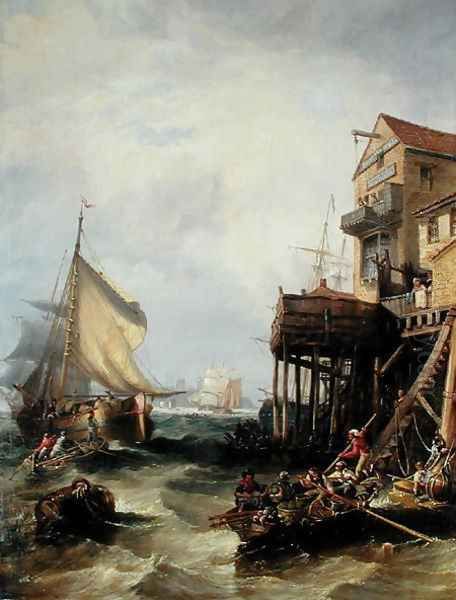 The Custom House, 1838 Oil Painting by James Wilson Carmichael