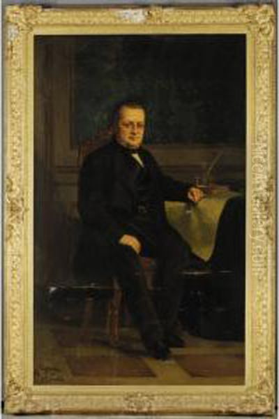 Portrait Of Count Camillo Benso Di Cavour (1810-1861) Oil Painting by Giovanni Giani