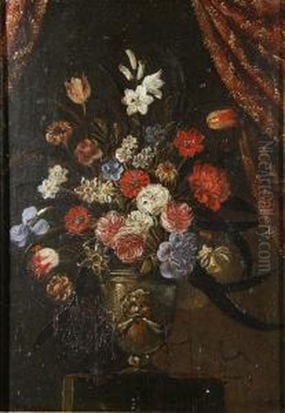 Vaso Di Fiori Oil Painting by Antonio Gianlisi The Younger