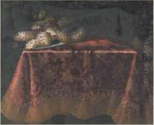 Coupe De Raisins Sur Un Tapis De Table Oil Painting by Antonio Gianlisi The Younger