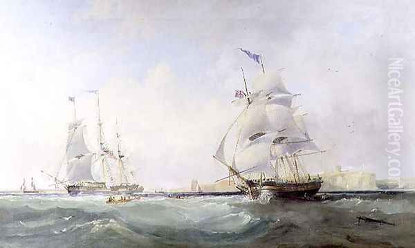 Whalers Entering the Tyne, c.1830 Oil Painting by James Wilson Carmichael