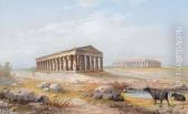 Die Tempel Von Paestum Oil Painting by Gianni