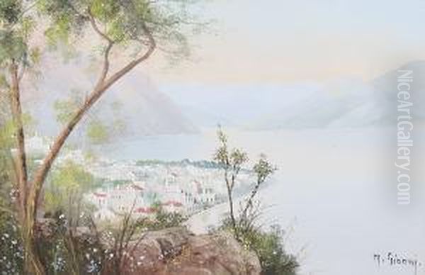 A View In The North Italian Lakes Oil Painting by Gianni