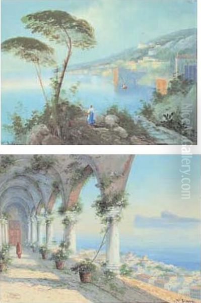 Scorcio Di Napoli Da San Martino - Veduta Di Posillipo Oil Painting by Gianni