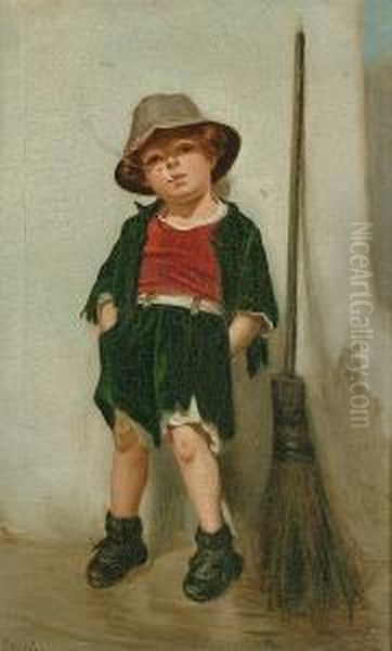 An Italian Boy Enjoying A Smoke; A Sweep Oil Painting by Gianni