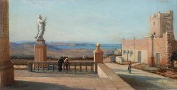 View At Malta Oil Painting by Girolamo Gianni