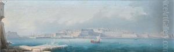 Valletta From Senglea Point Oil Painting by Girolamo Gianni