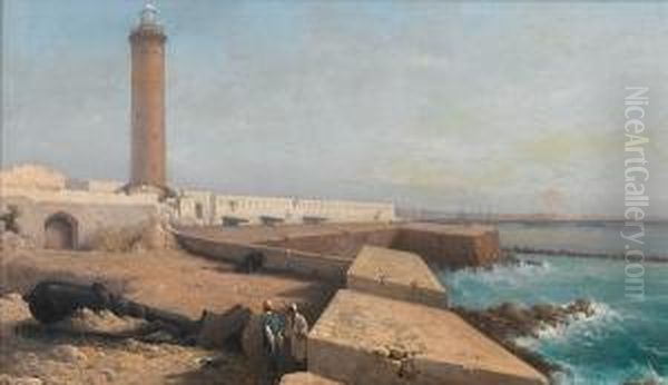 Alexandria After The Bombardment Of 1882,egypt Oil Painting by Girolamo Gianni