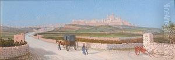 Panorama Of Mdina, Malta Oil Painting by Girolamo Gianni