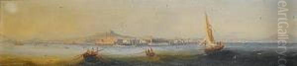 A Panorama Of The Bay Of Naples From The Sea Oil Painting by Girolamo Gianni