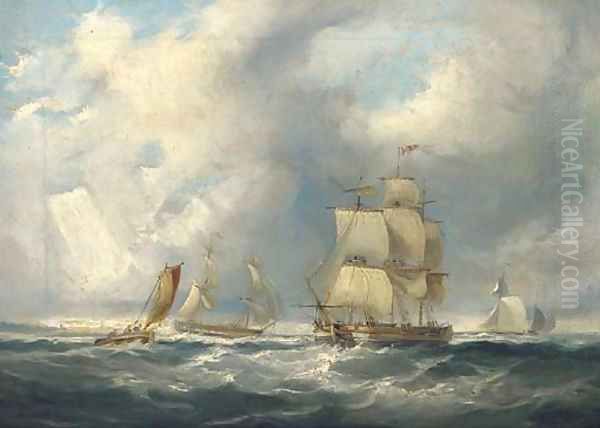 Shipping in a squall Oil Painting by James Wilson Carmichael