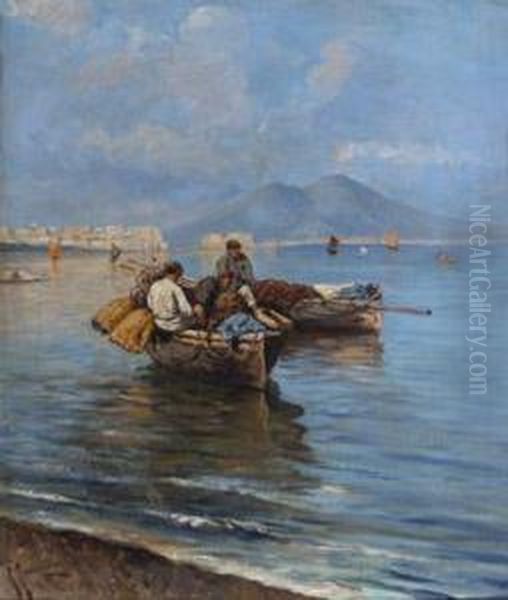 Pescatori Oil Painting by Giuseppe Giardiello