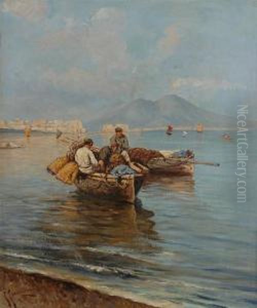 Pescatori Oil Painting by Giuseppe Giardiello