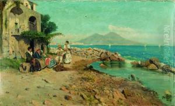 Serenata Sul Golfo Di Napoli Oil Painting by Giuseppe Giardiello