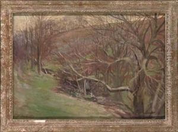 Trees By The Brook Oil Painting by Harry Phelan Gibb