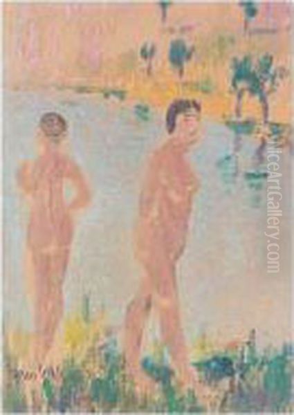 The Bathers Oil Painting by Harry Phelan Gibb