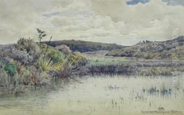 Estuary, Canterbury Oil Painting by William Menzies Gibb