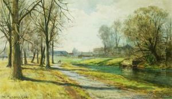 Hagley Park, Christchurch Oil Painting by William Menzies Gibb