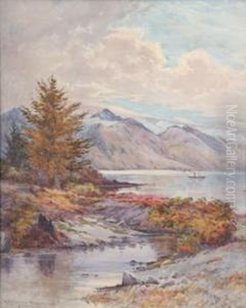 Lake Wakatipu Oil Painting by William Menzies Gibb