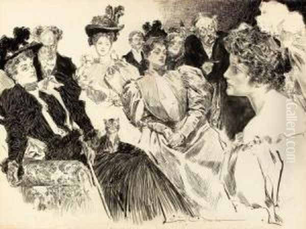 Tea Room Oil Painting by Charles Dana Gibson