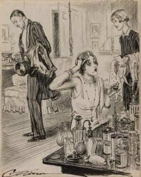 Behind Schedule Oil Painting by Charles Dana Gibson