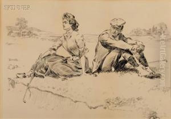 A Reprieve On The Green Oil Painting by Charles Dana Gibson