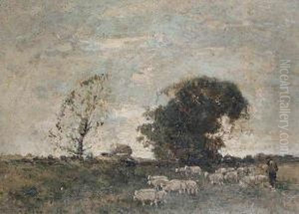 Eventide: A Hampshire Pastoral Oil Painting by William Alfred Gibson