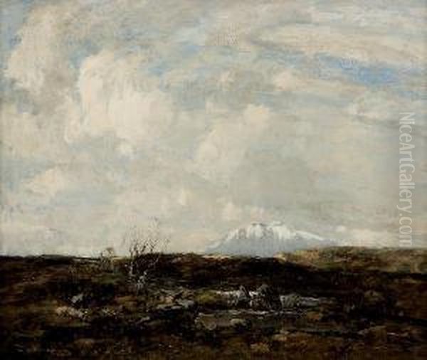 Snowy Peak Oil Painting by William Alfred Gibson