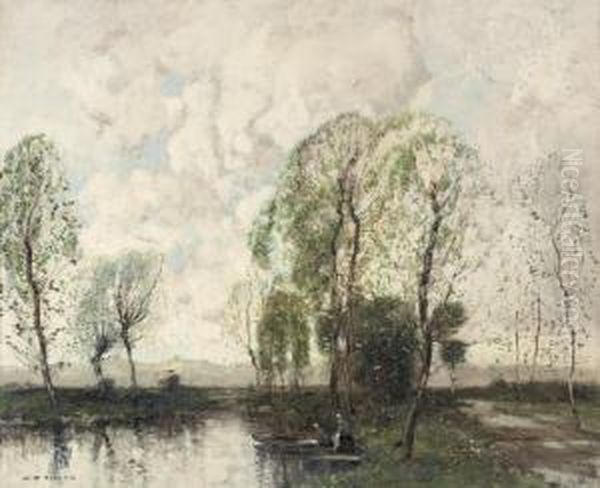 Boating On The River Oil Painting by William Alfred Gibson