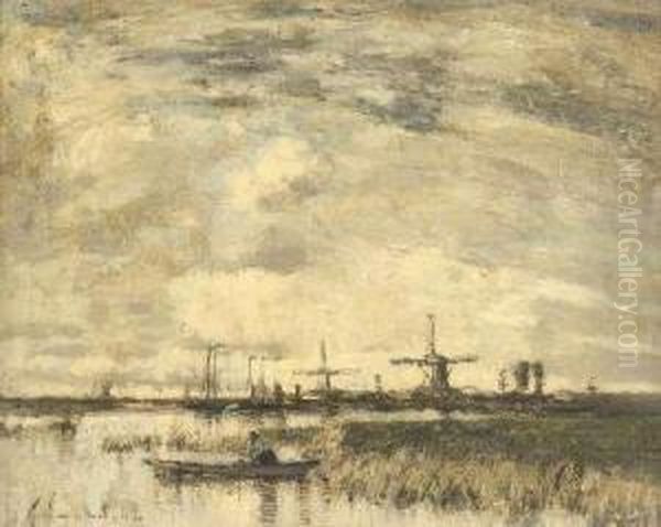 Evening, Zaandam Oil Painting by William Alfred Gibson