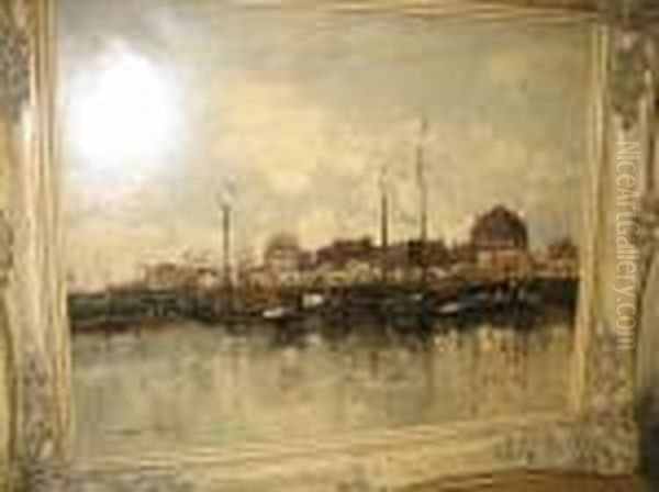 Port In Holland Oil Painting by William Alfred Gibson