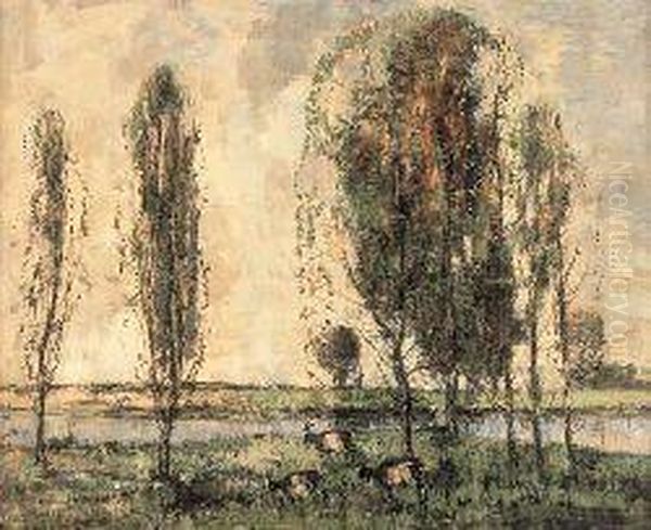 Early Autumn Near Pont De Braye Oil Painting by William Alfred Gibson