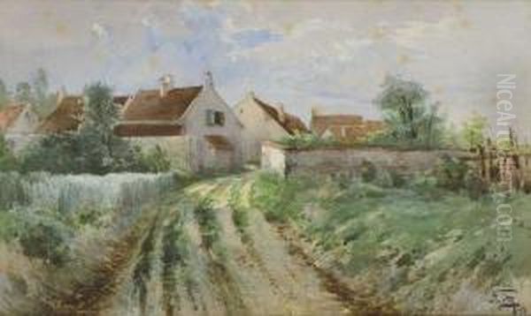 Maison De Village Oil Painting by Hippolyte Jean Adam Gide