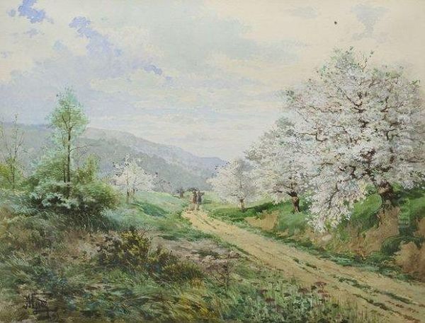 Chemin Oil Painting by Hippolyte Jean Adam Gide