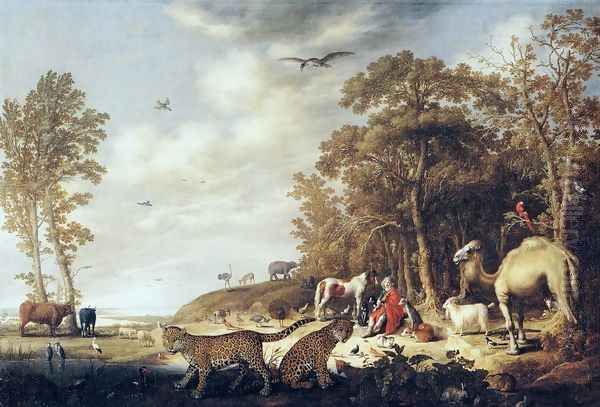 Orpheus With Animals In A Landscape Oil Painting by Aelbert Cuyp