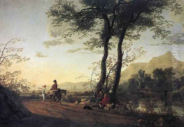 A Road Near A River Oil Painting by Aelbert Cuyp