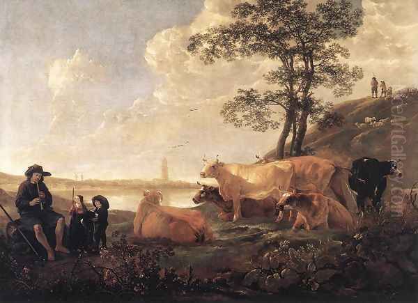 Landscape near Rhenen 1650-55 Oil Painting by Aelbert Cuyp