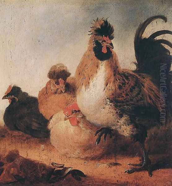 Rooster and Hens Oil Painting by Aelbert Cuyp