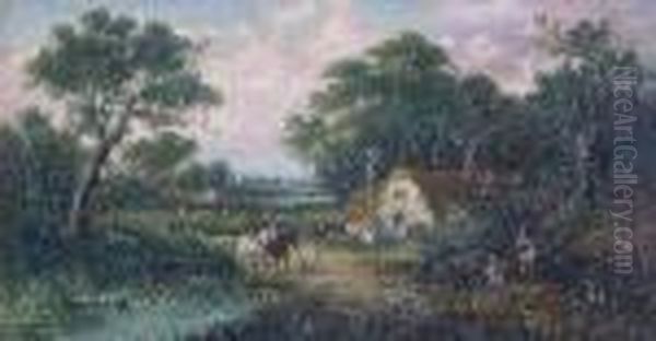 Country Scene With Woodsmen Oil Painting by Aleksander Gierymski